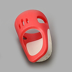 Rouge Protecteur du bout des doigts en silicone, dé, poignées pour les doigts, outils de couture, rouge, 30.6x18.5mm