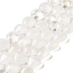 Cristal de cuarzo De perlas de cristal de cuarzo natural hebras, cuentas de cristal de roca, corazón, 10x10.5~11x5 mm, agujero: 1.2 mm, sobre 40 unidades / cadena, 15.35'' (39 cm)