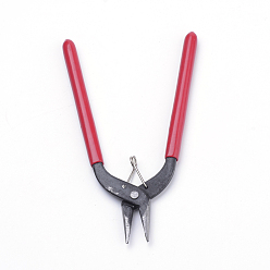 Red 45# Carbon Steel Jewelry Pliers, Flat Nose Pliers, Polishing, Red, 160x45x10mm