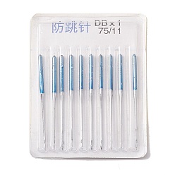 Azul Agujas antisalto para máquina de coser de tela elástica de acero, agujas de coser tela elastica, azul, 37.5x1.5 mm, 10 unidades / tarjeta