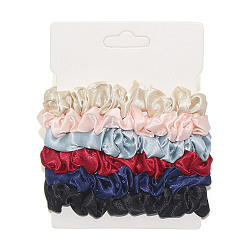 Mixed Color Cloth Elastic Hair Accessories, for Girls or Women, Scrunchie/Scrunchy Hair Ties, Mixed Color, 120mm, 6pcs/set