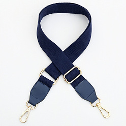 Bleu De Prusse Large bandoulière réglable en coton de couleur unie, avec fermoir pivotant, pour les accessoires de remplacement de sac, or et de lumière, null, 88~145.5x3.7 cm