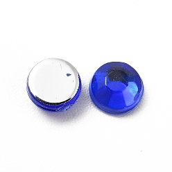 Medium Blue Imitation Taiwan Acrylic Rhinestone Cabochons, Faceted, Half Round, Medium Blue, 3x1mm, about 10000pcs/bag