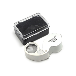 White 40x-25mm Jewelry Identifying Type Magnifying Glass Portable Magnifiers, White, 57x32x25mm, Glass: 23mm, Magnification: 40X