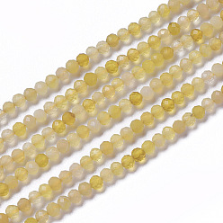 Opale Jaune Perles en opale jaune naturelle, facette, ronde, 2~2.5x2mm, Trou: 0.2mm, Environ 158~205 pcs/chapelet, 15.7~16.7 pouce (40~42.5 cm)