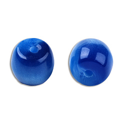 Королевский синий Бусины из cмолы, имитация драгоценных камней, баррель, королевский синий, 8x7 мм, отверстие : 1.6 мм