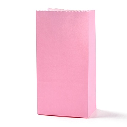 Rose Chaud Sacs en papier kraft rectangle, aucun gère, sacs-cadeaux, rose chaud, 9.1x5.8x17.9 cm
