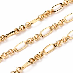Real 18K Gold Plated Brass Link Chains, with Spool, Unwelded, Real 18K Gold Plated, Link: 12x6x1.5mm, Ring: 5x2mm, about 16.4 Feet(5m)/roll