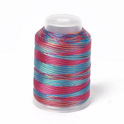 Cerise 3-Ply Segment Dyed Nylon Thread Cord, DIY Material for Jewelry Making, Cerise, 0.3mm, about 546.81 Yards(500m)/Roll