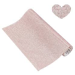Light Rose Gorgecraft Self Adhesive Glass Rhinestone Stickers Sheets, for Trimming Cloth Bags, Shoes, Car, Phone Decoration, Light Rose, 40x24cm, Rhinestone: 2.3~2.4mm, about 15400pcs/sheet