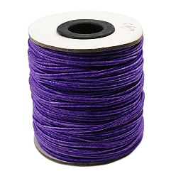Сине-фиолетовый Нейлоновая нить, ювелирные изделия шнур нейлона для пользовательских ювелирных изделий делает тканые, синий фиолетовый, 2 мм, около 50 ярдов / рулон (150 футов / рулон)