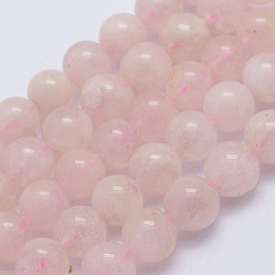 Morganite Natural Morganite Beads Strands, Round, Grade AB, 6~6.5mm, Hole: 1mm, about 64pcs/strand, 15.5 inch(39.5cm)
