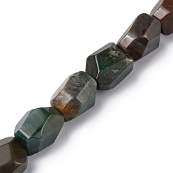 Indian Agate Natural Indian Agate Beads Strands, Faceted, Nuggets, 16~17x11~13x11~13mm, Hole: 1.5mm, about 13pcs/strand, 8.46~8.58 inch(21.5~21.8cm)