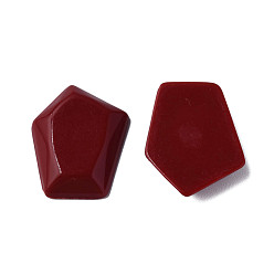 Rouge Foncé Cabochons acryliques opaques, pentagone, rouge foncé, 23.5x18x4mm, environ450 pcs / 500 g