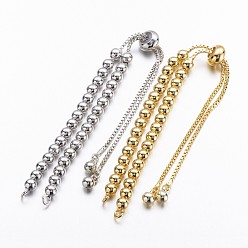 Mixed Color Brass Chain Bracelet Making, Slider Bracelets Making, Cadmium Free & Nickel Free & Lead Free, Mixed Color, 9 inch(230mm), Hole: 1.5mm