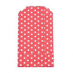 Red Kraft Paper Bags, No Handles, Storage Bags, White Polka Dot Pattern, Wedding Party Birthday Gift Bag, Red, 15x8.3x0.02cm