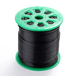 Black Korean Wax Polyester Cord, Black, 2mm, about 100 yards/roll