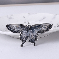 Черный Эмалированные булавки-бабочки, Броши из сплава для девочек и женщин в подарок, чёрные, 34x68 мм