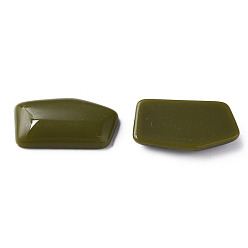 Vert Olive Foncé Cabochons acryliques opaques, nuggets, vert olive foncé, 27x14.5x5mm, environ300 pcs / 500 g
