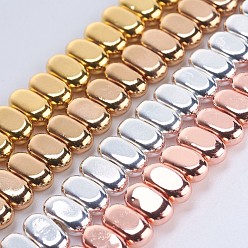 Mixed Color Electroplate Non-magnetic Synthetic Hematite Beads Strands, Rectangle, Mixed Color, 8x4x2mm, Hole: 1mm, about 98~102pcs/strand, 15.5 inch(39.5cm)