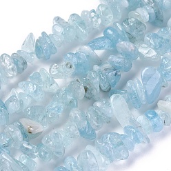 Aquamarine Natural Aquamarine Beads Strands, Chip, 4~11x3.5~7x2~4.5mm, Hole: 1mm, about 156~162pcs/strand, 15.35 inch~15.62 inch(39~39.7cm)