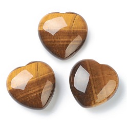 Tiger Eye Natural Tiger Eye Heart Love Stone, Pocket Palm Stone for Reiki Balancing, 44.5~45x45~46x20.5~21mm