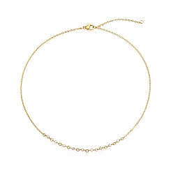 Golden Cubic Zirconia Column Pendant Necklace with Brass Cable Chains, Golden, 13.78 inch(35cm)