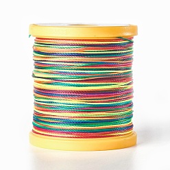 Разноцветный Круглый вощеный полиэфирный шнур, микро шнур макраме, нитки для шитья кожи, для изготовления браслетов, бисероплетение макраме, красочный, 0.65 мм, около 164.04 ярдов (150 м) / рулон