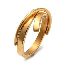 Oro Revestimiento de iones (ip) 304 anillos de acero inoxidable para mujeres, anillo de envoltura, dorado, tamaño de EE. UU. 7 (17.3 mm)