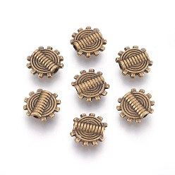 Antique Bronze Tibetan Style Alloy Beads, Cadmium Free & Nickel Free & Lead Free, Gear, Antique Bronze, 9.5x1.5mm, Hole: 1.5mm