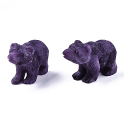 Лепидолит Естественный лепидолит / украшения дисплея камня пурпурной слюды, медведь, 33.5~34.5x49.5~50.5x21.5~22.5 мм