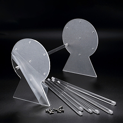 Clear Acrylic Headband Organizers Display Stand, with 7 pcs Coloums, Clear, 30x1x20cm