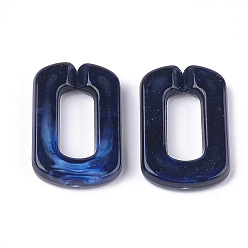 Azul Oscuro Anillos de enlace de acrílico, conectores de enlace rápido, para la fabricación de cadenas de joyería, estilo de imitación de piedras preciosas, oval, azul oscuro, 30.5x20x5 mm, agujero: 17.5x8 mm, sobre: 220 unidades / 500 g