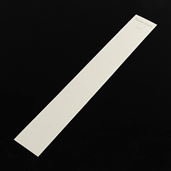 White Rectangle Shape Cardboard Display Cards, Used For Necklace, Bracelet and Mobile Pendants, White, 209x29x0.5mm
