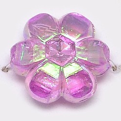 Violet Eco-Friendly Transparent Acrylic Beads, Rice, AB Color, Violet, 6x3mm, Hole: 1mm, about 19500pcs/500g