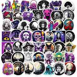 Mixed Color 50Pcs 50 Styles Gothic Theme 3D PVC Adhesive Waterproof Stickers Set, for Kid's Art Craft, Bottle, Luggage Decor, Mixed Color, 46~80x36~49mm, 1pc/style