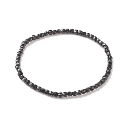 Шпинель Женский эластичный браслет из бисера из натуральной черной шпинели, внутренний диаметр: 2-3/8 дюйм (6 см)