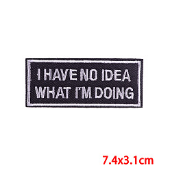 Rectangle Computerized Embroidery Cloth Iron on/Sew on Patches, Word Pattern Costume Accessories, Rectangle Pattern, 74x31mm