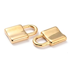 Oro 304 colgantes de acero inoxidable, candado, dorado, 22.5x15x4 mm, agujero: 6x7 mm