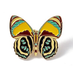 Colorful Butterfly Enamel Pin, Light Gold Alloy Brooch for Backpack Clothes, Colorful, 25x30x2mm, Pin: 1.3mm