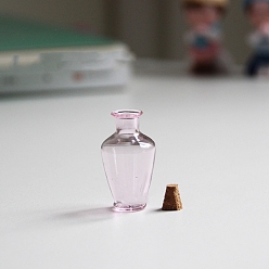 Rose Nacré Ornements de vase à fleurs séchées en verre, accessoires de maison de poupée micro paysage, faire semblant de décorations d'accessoires, perle rose, 20x35mm