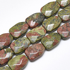 Unakite Natural Unakite Beads Strands, Faceted, Calabash, 16~16.5x12x6mm, Hole: 1mm, about 12pcs/strand, 7.8 inch