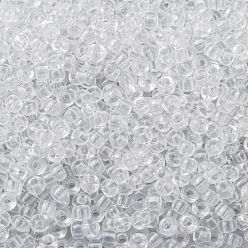 (RR131) Transparent Crystal Миюки круглые бусины рокайль, японский бисер, (rr 131) прозрачный кристалл, 8/0, 3 мм, отверстие : 1 мм, Около 2111~2277 шт / 50 г