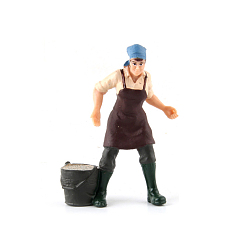 Human Mini figurines de main de ferme en pvc, modèle réaliste d'agriculteurs pour l'éducation préscolaire apprendre cognitif, les jouets pour enfants, Modèle féminin, 60x80mm