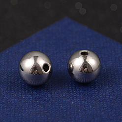 Stainless Steel Color Round 304 Stainless Steel Beads, Stainless Steel Color, 10x9mm, Hole: 2mm