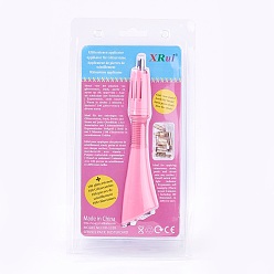 Hot Pink Hotfix Rhinestone Applicator Tool, Type A Plug(US Plug), with Random Color SS16 Rhinestone, Hot Pink, 18.5x4x2.3cm