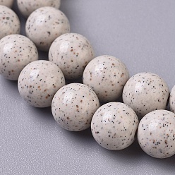 Hokuto Brins de perles de hokutolite naturelles, ronde, 8mm, Trou: 1mm, Environ 51 pcs/chapelet, 15.75 pouce (40 cm)