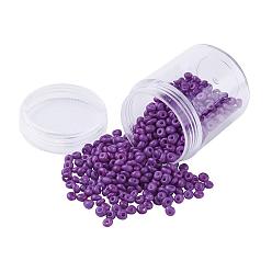 Dark Violet Opaque Glass Seed Beads, Fringe Teardrop Beads, Dark Violet, 4~5x3mm, Hole: 1mm