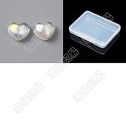 Blanco Perlas de imitación de plástico abs benecreat, medio-perforado, corazón, blanco, 12.5x15x7.2 mm, agujero: 1.5 mm, 10 unidades / caja