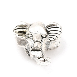 Antique Silver Tibetan Style Alloy Beads, Elephant, Antique Silver, 11x11.5x6.5mm, Hole: 3.4mm, about 304pcs/500g